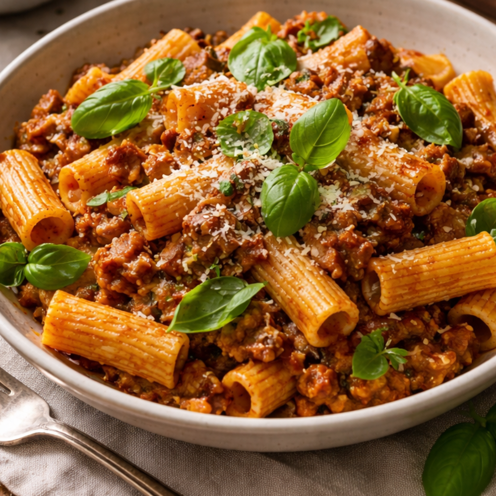 An Everyday Spaghetti Bolognese with Beef Organ Powder