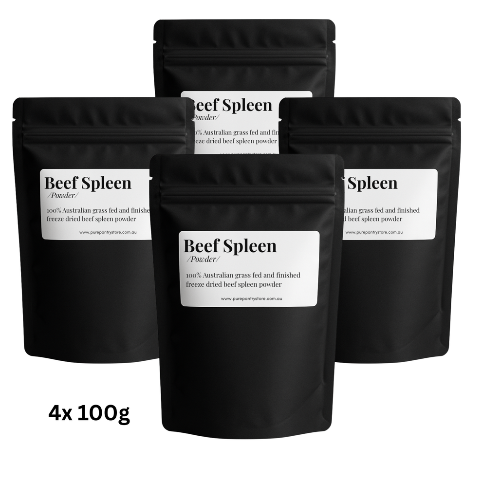 4x 100g Organic Beef Spleen Powder- Australian Grass Fed & Finished Fr ...