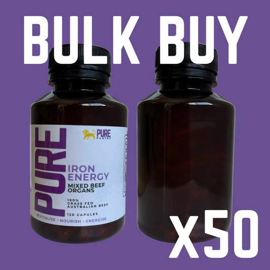 Bulk Mixed Beef Organ Capsules – 50 Bottles (Labelled or Unlabelled)
